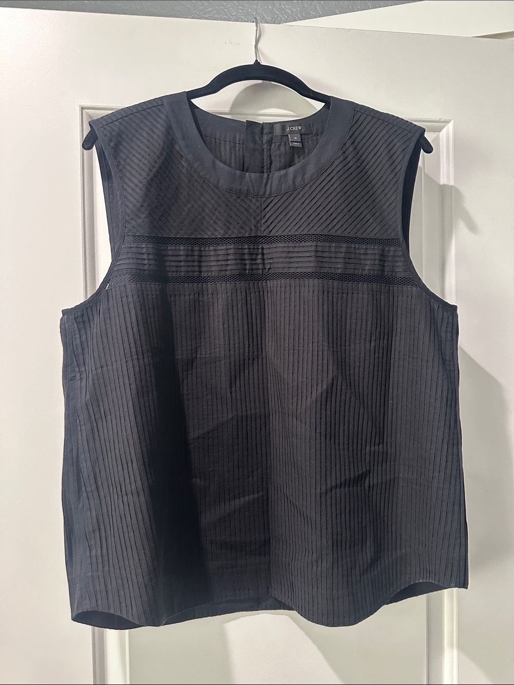 J. Crew Black Sleeveless blouse with Stitch Detail